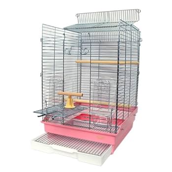 HOEI 鳥かご 35手のり ケージ(くすみピンク) ミニマルキャリーS 鳥かご HOEI 35手のりホライズンセキセイ ピンク (37×41.5×54.5